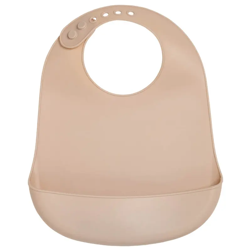Bavoir bébé 21x30 cm - Bavoir silicone 6 mois - Noisette