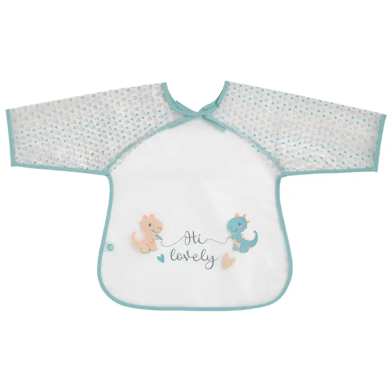 Bavoir bébé 37x42 cm imperméable - Bavoir tablier 12 mois - Dinosaures