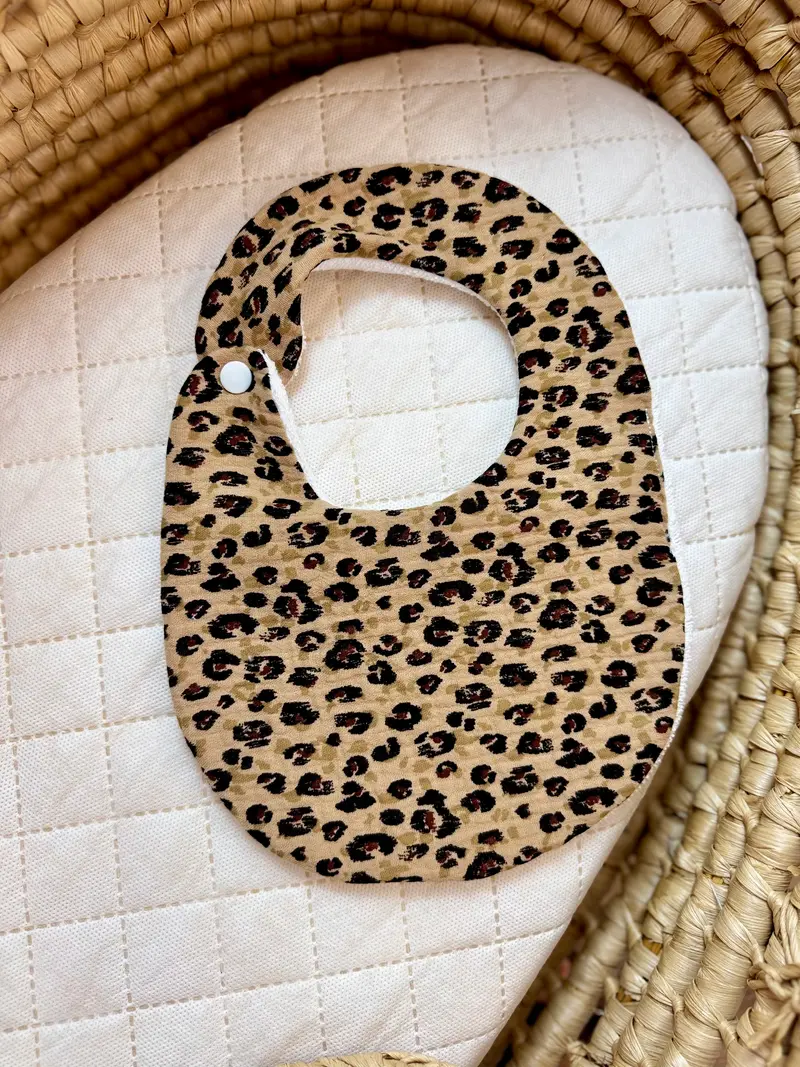 Bavoir Bébé Doux et Absorbant Leopard