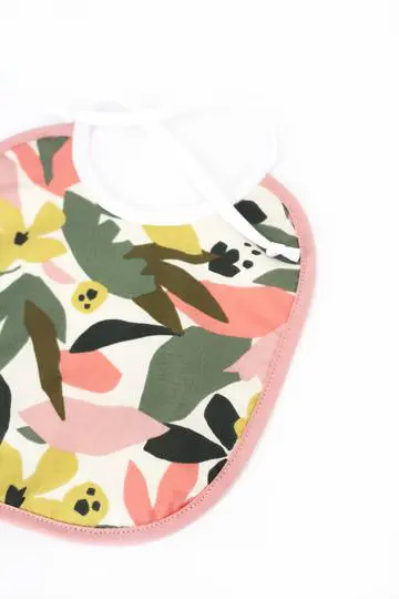 Bavoir bébé en coton enduit Kaki Corail