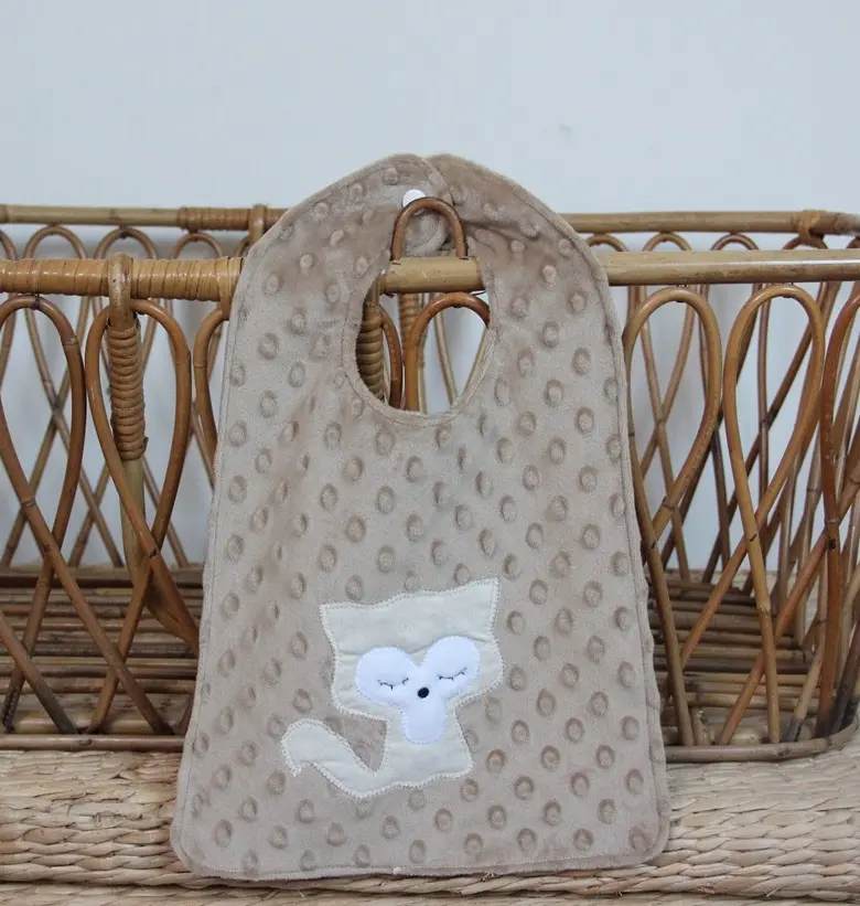 Bavoir - Collection Renard - Taupe/Rouille - Fabrication artisanale