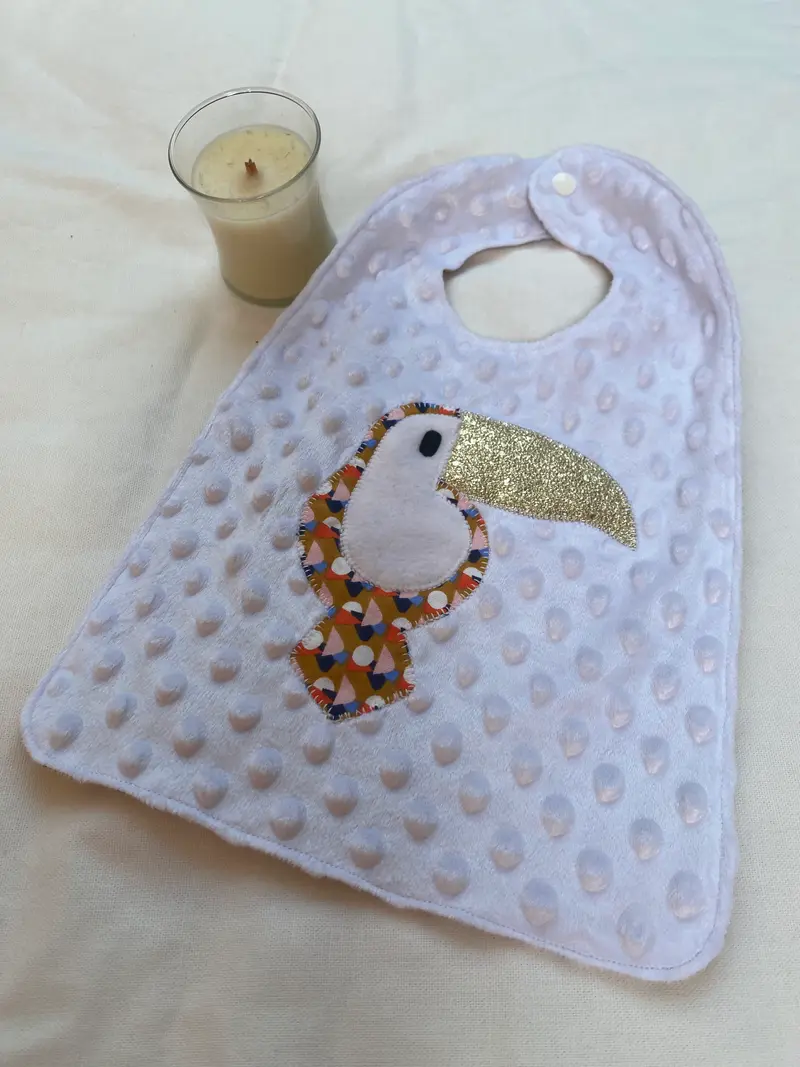 Bavoir - Collection Toucan- Blanc/Multicolores