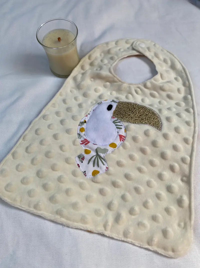 Bavoir - Collection Toucan- Crème/Multicolores