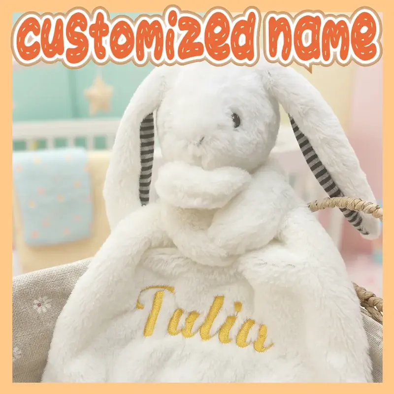 Bavoir Doudou Lapin Personnalisé Avec Prénom Bébé