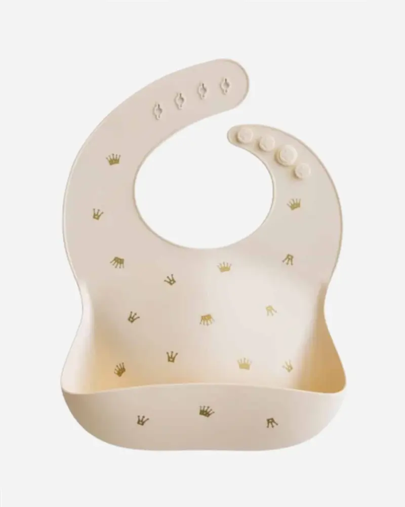 Bavoir en silicone couronnes