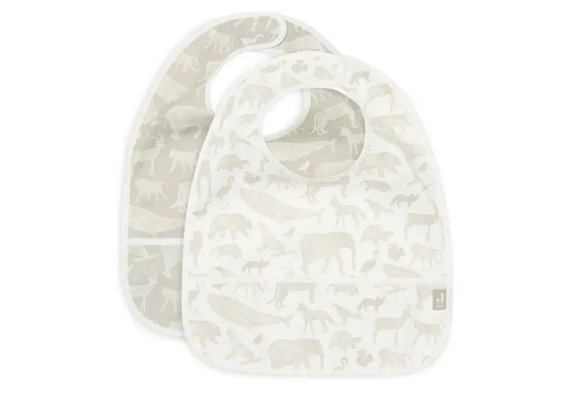 Bavoir imperméable Animals Olive Green (2pack) - JOLLEIN