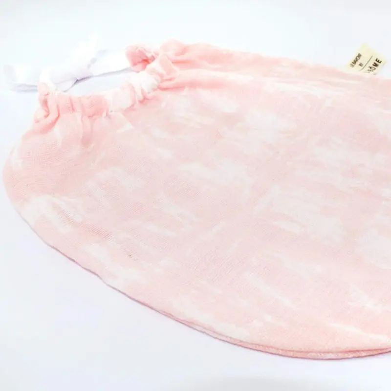 Bavoir James imprimé rose et blanc