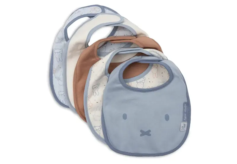 Bavoir Jersey imperméable Miffy Moments Cloudy Blue (5pack) - JOLLEIN