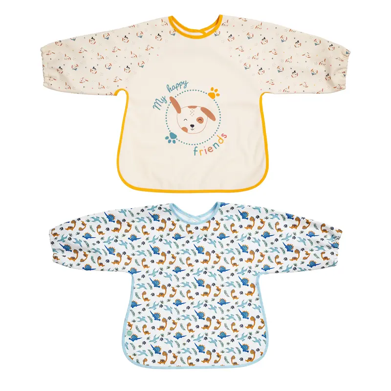 BB Kit repas - Lots de 2 tabliers Dino, Toutou - 12 mois