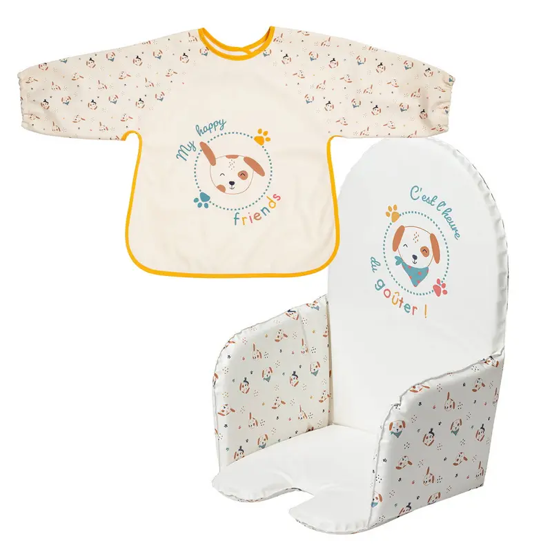 BB Kit repas - Tablier et Coussin de chaise haute Toutou - 12 mois