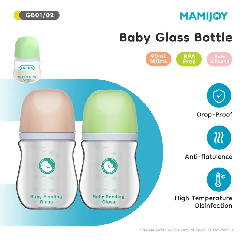 Biberon verre MAMIJOY nouveau-né anti-flatulences BPA Free