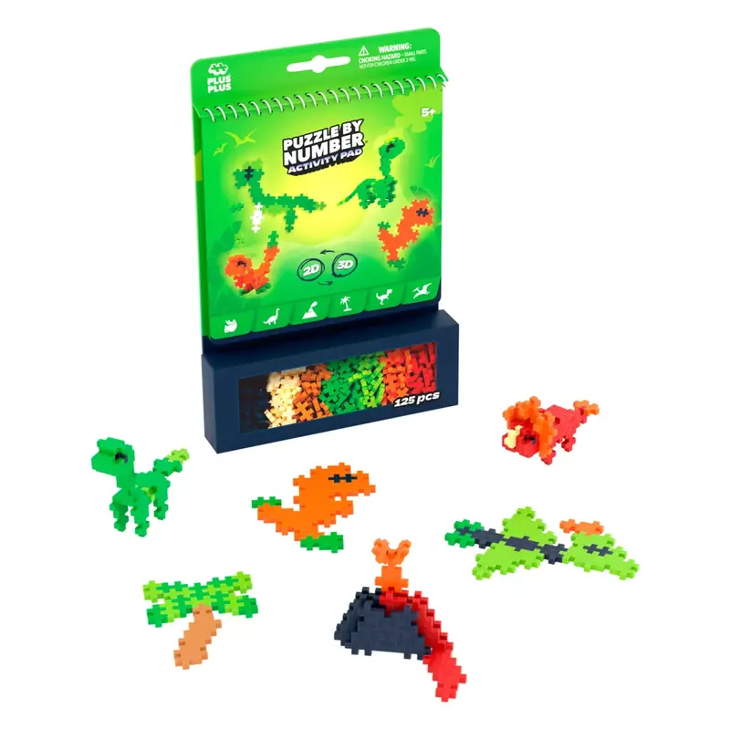 Bloc de 12 activités - Dinosaures - 125 pièces - Plus-Plus
