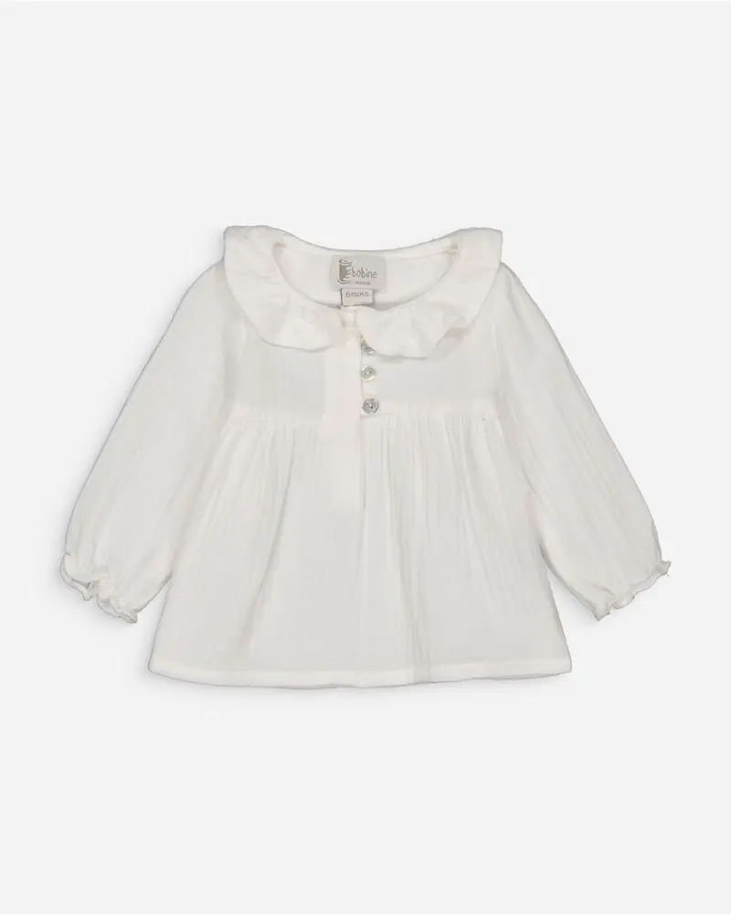 Blouse bébé Ava gaze de coton écru