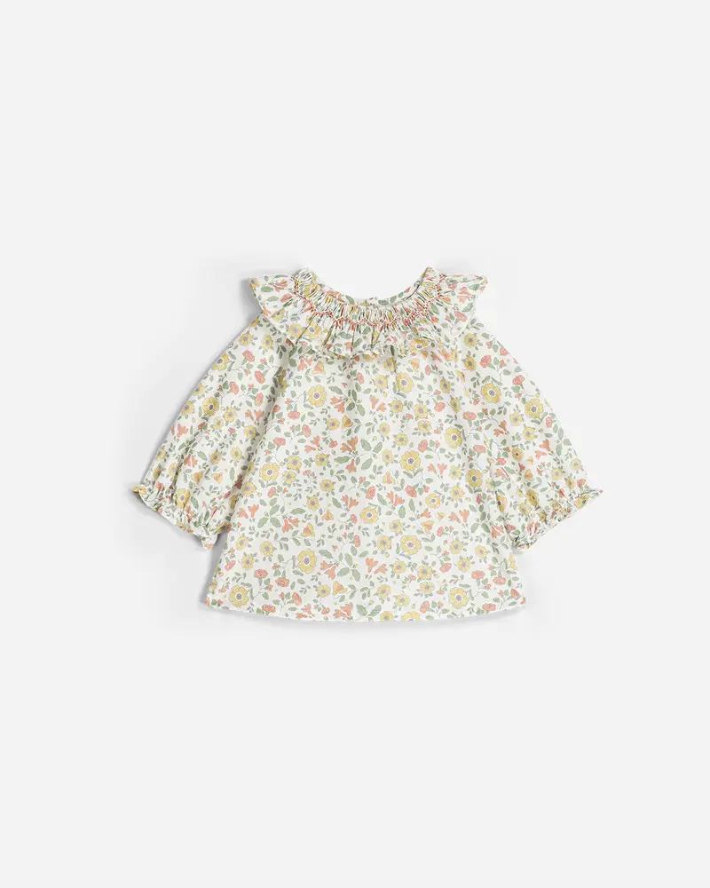 Blouse Pia bébé jaune fleurie