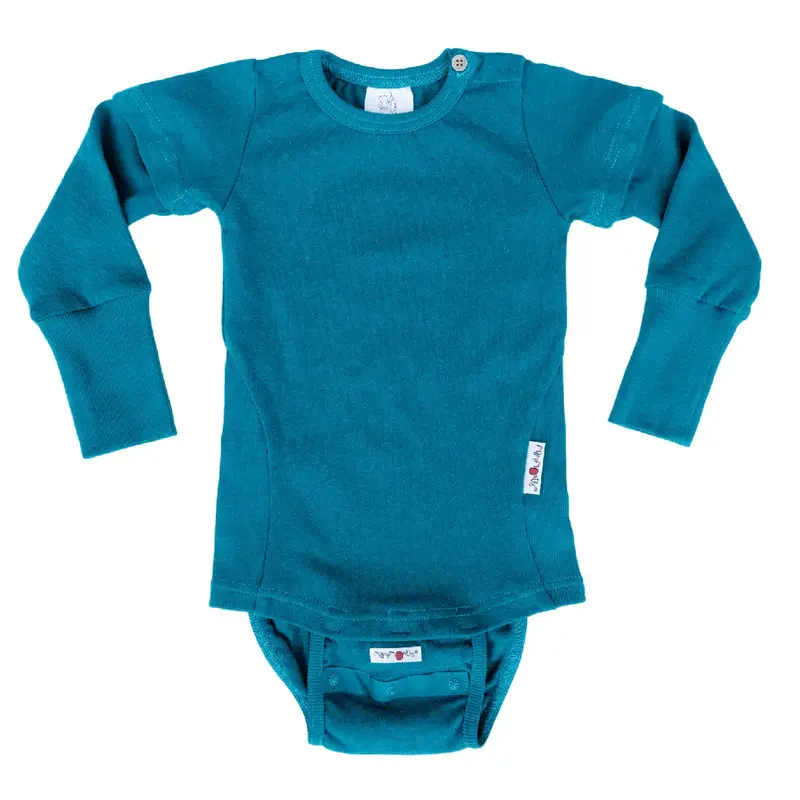 Body 4 en 1 en chanvre et coton bio Manymonths - Caribbean Blue