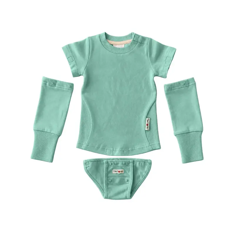 Body 4 en 1 en chanvre et coton bio Manymonths - Sea glass