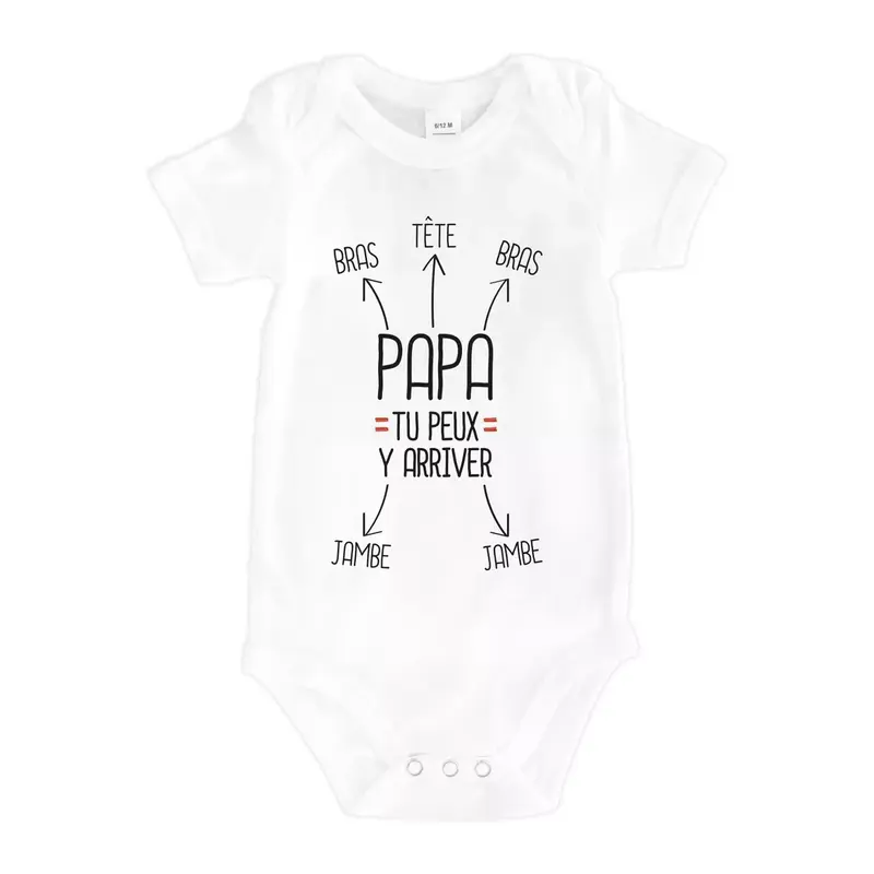 Body bébé blanc “Papa tu peux y arriver”