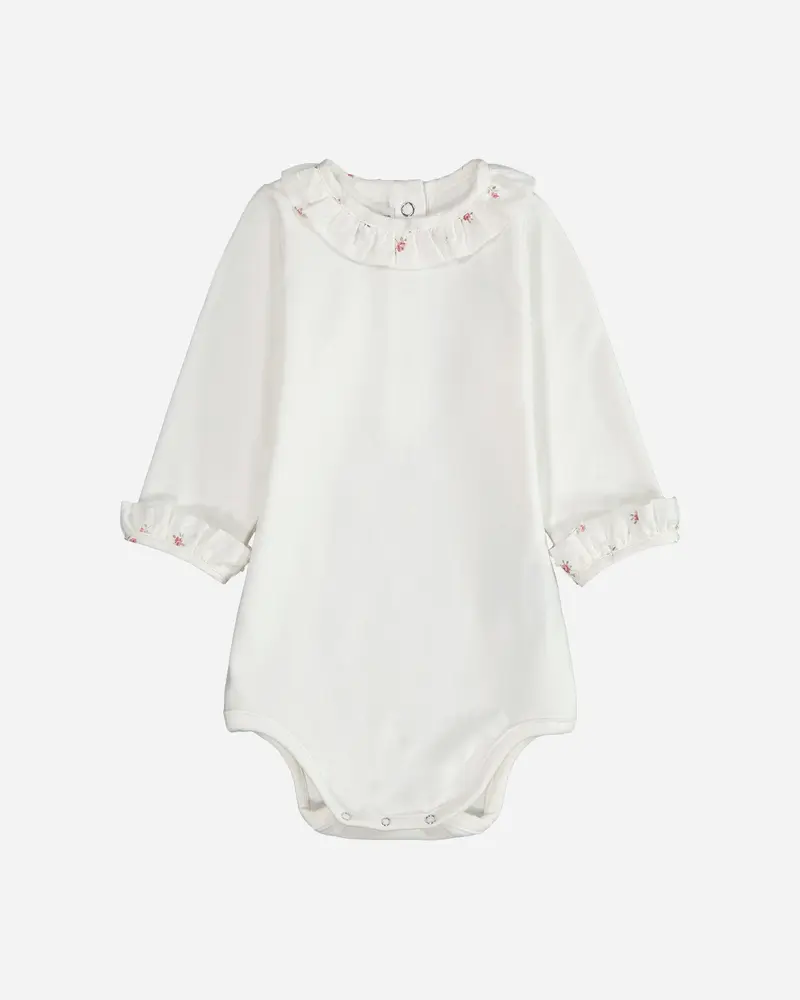 Body bébé blanc plumetis fleuri