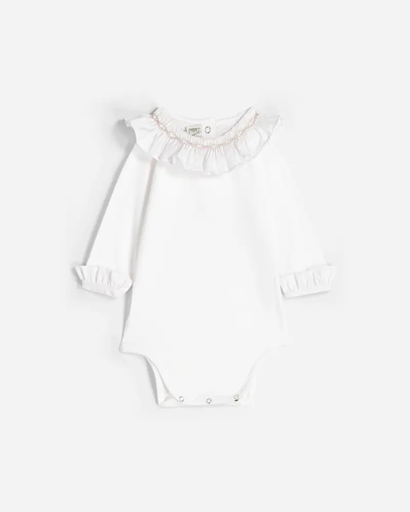 Body bébé col volanté blanc