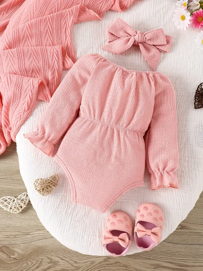 Body Bébé Fille Rose + Bandeau | Ensemble 2 pièces Mybooni