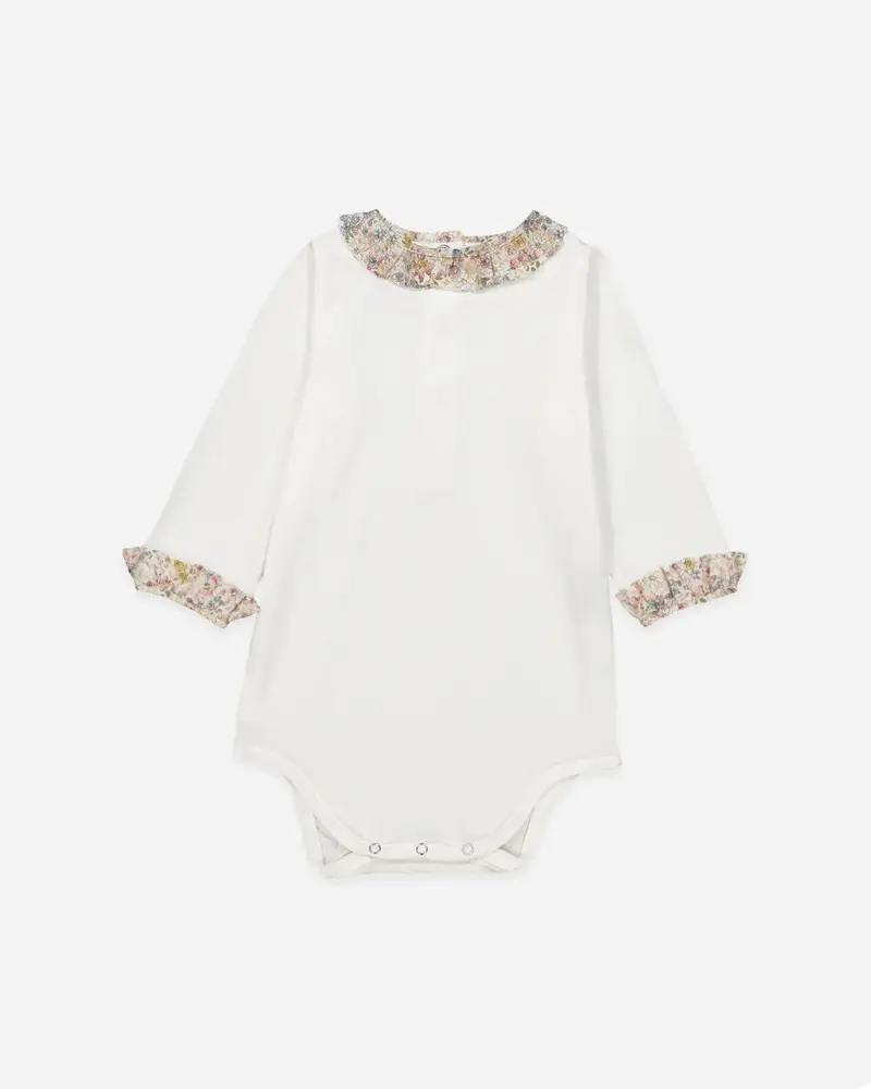 Body bébé fleuri rose et vert - Disponible en 3 mois uniquement