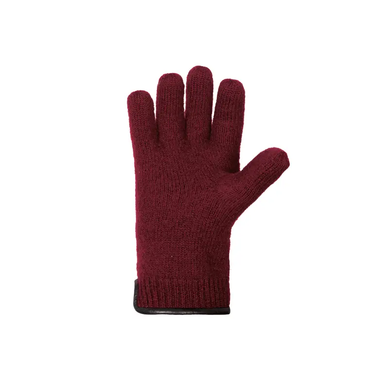 Boiled Wool Gloves - Bordeaux