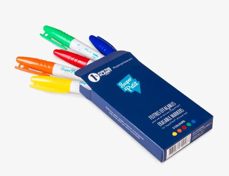 Boîte 5 feutres set de table silicone  - SUPERPETIT