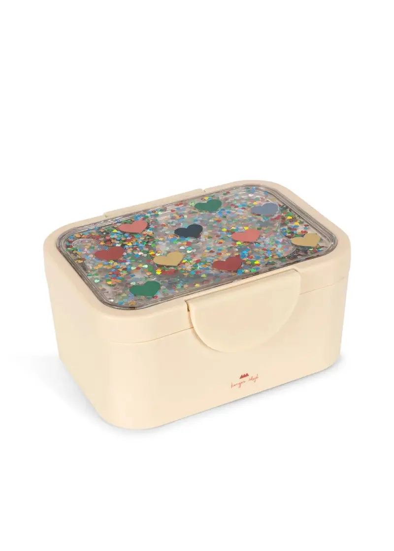 boite à dejeuner paillettes BON COEUR COLORÉ - Konges Sløjd