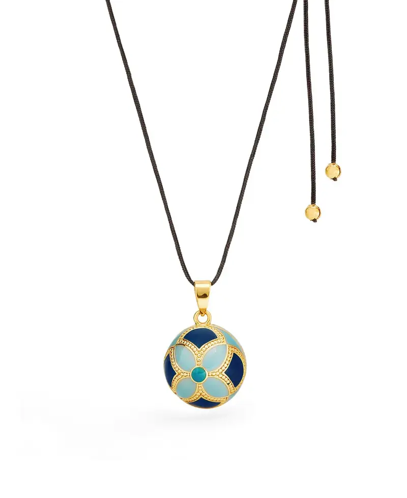 Bola de grossesse - Byzance - Email multicolore - Doré Or 18 carats