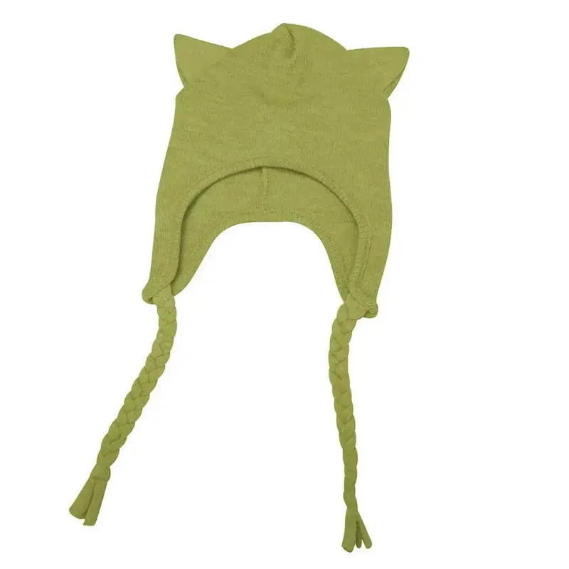 Bonnet Beanie Kitty en laine mérinos Manymonths Pea Purée Charmer/explorer
