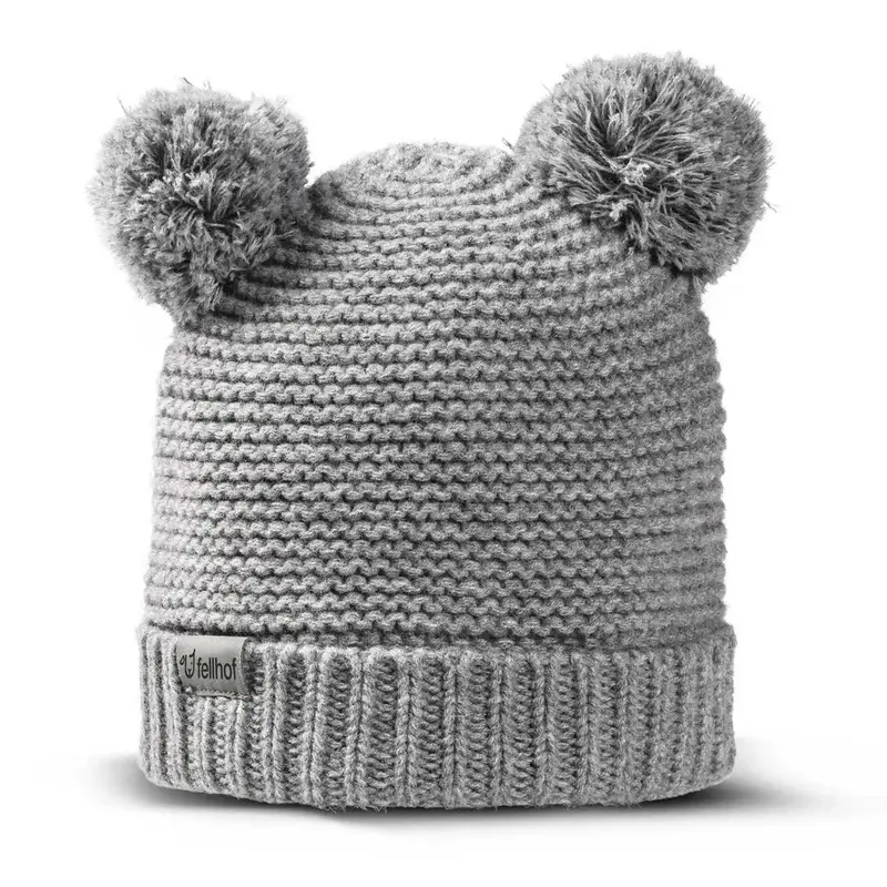Bonnet bébé en laine et polaire NIKI Fellhof 6-12/18 mois - Gris