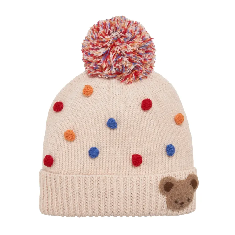 BONNET BEIGE A POIS COLORÉS PUCCI