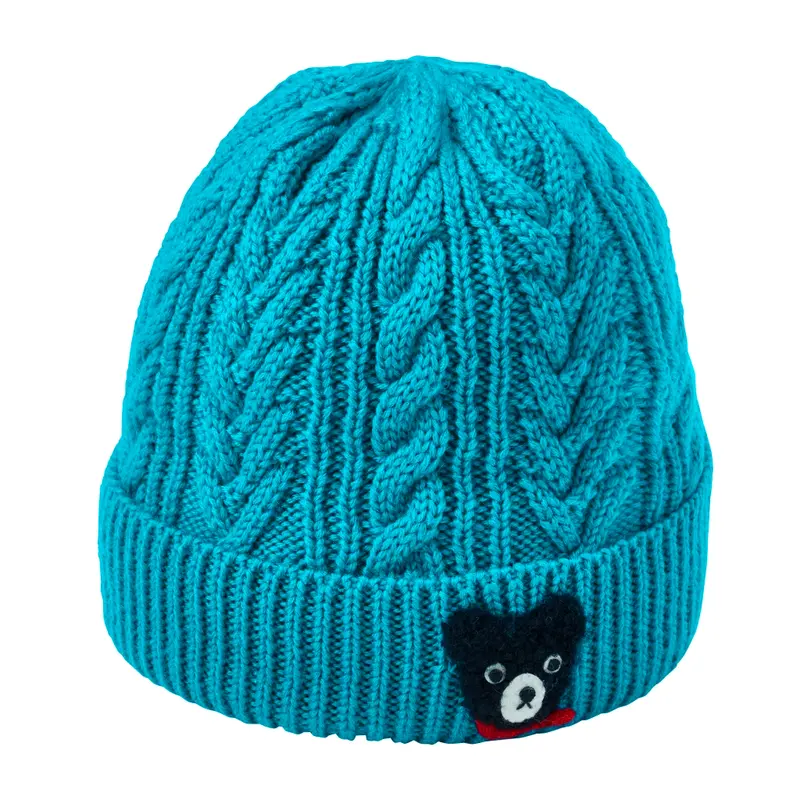 BONNET BLEU TURQUOISE DOUBLE B