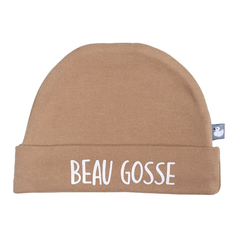 Bonnet doublé pur coton “Beau gosse” camel