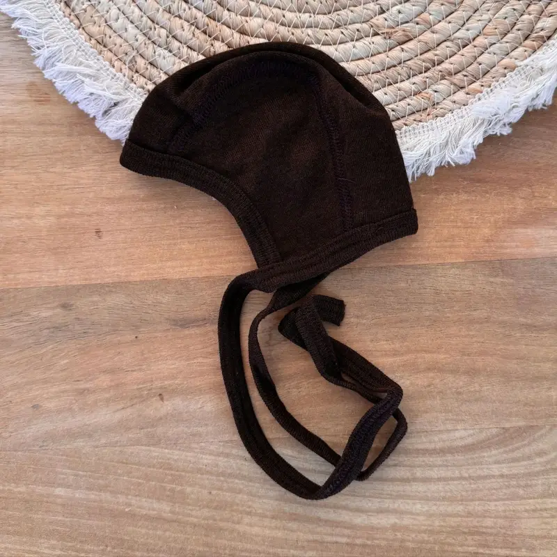Bonnet en laine et soie Cosilana - Chocolat
