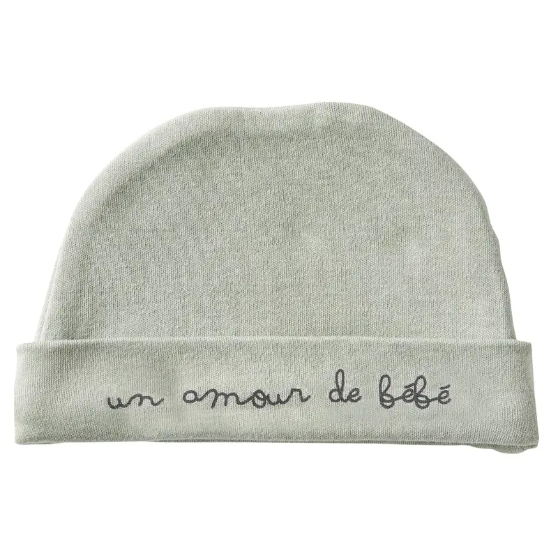 Bonnet Naissance “Un amour de bébé” Vert