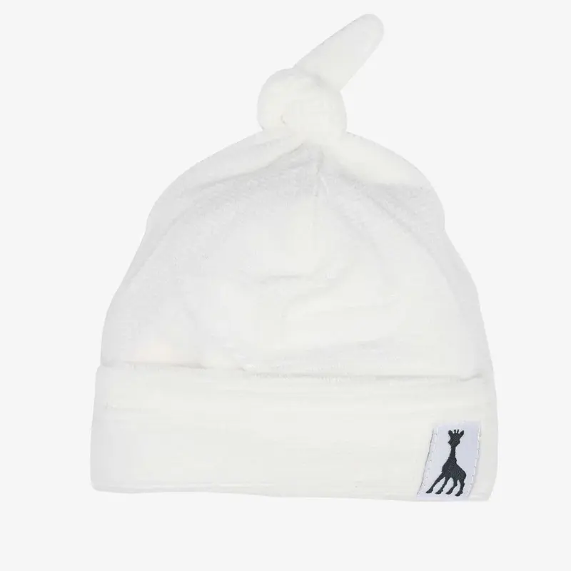 Bonnet naissance velours drop needle - Bleu marine