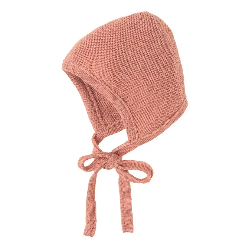 Bonnet pour bébé en laine mérinos Disana - Soft pink