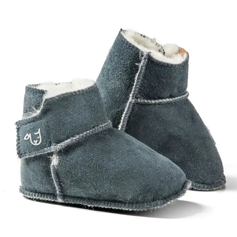 Bottines bébé en peau d’agneau KUSCHL Fellhof – Gris