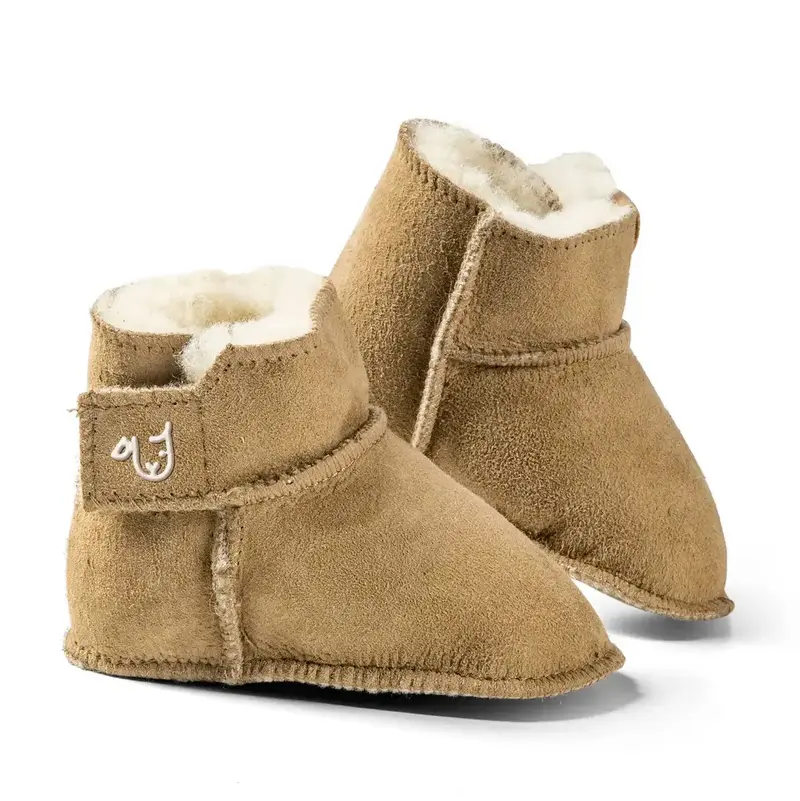 Bottines bébé en peau d’agneau KUSCHL Fellhof – Marron