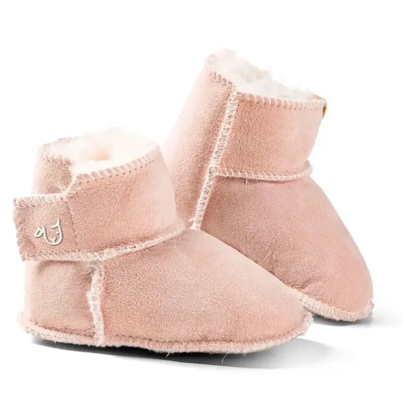 Bottines bébé en peau d’agneau KUSCHL Fellhof – Rose