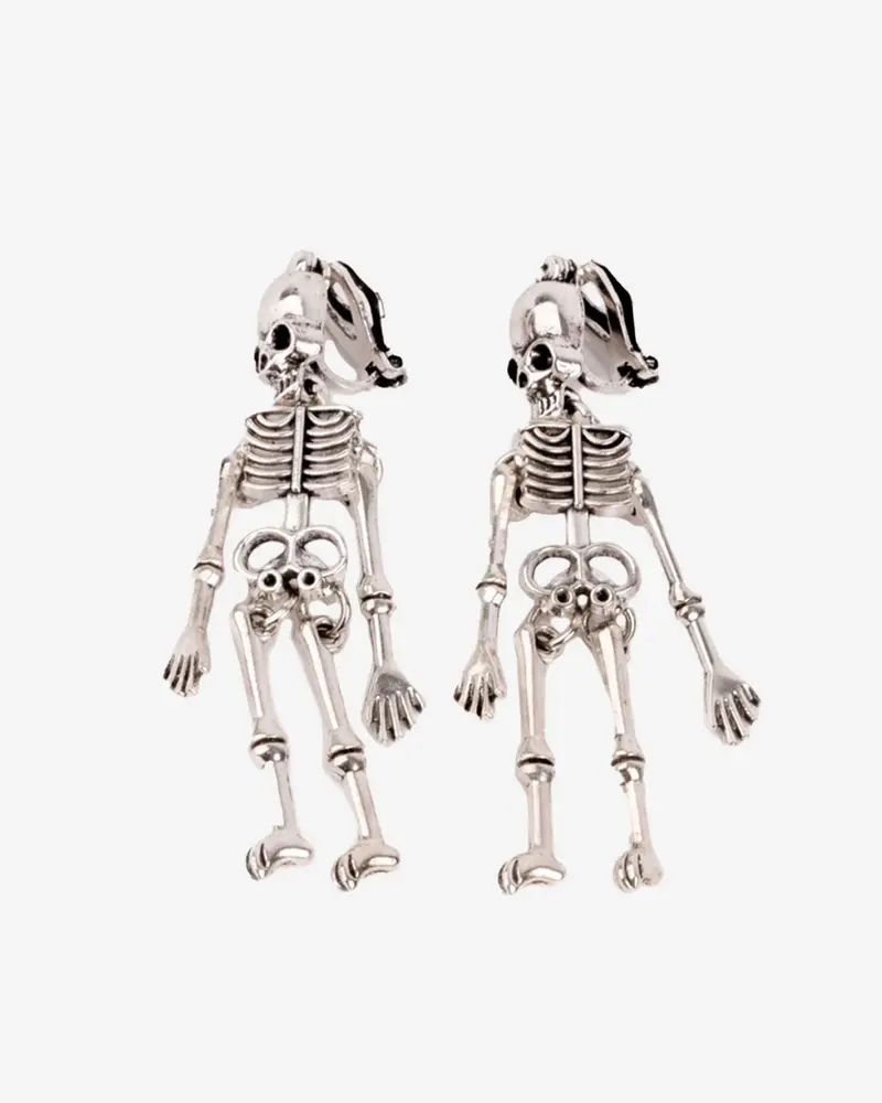 Boucles d'oreilles clips squelette