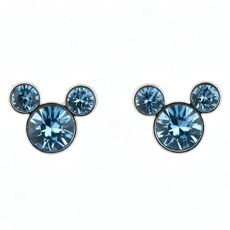 Boucles d’Oreilles Icône Mickey Aquamarine