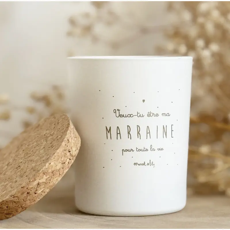 Bougie "Veux-tu être ma marraine ?"