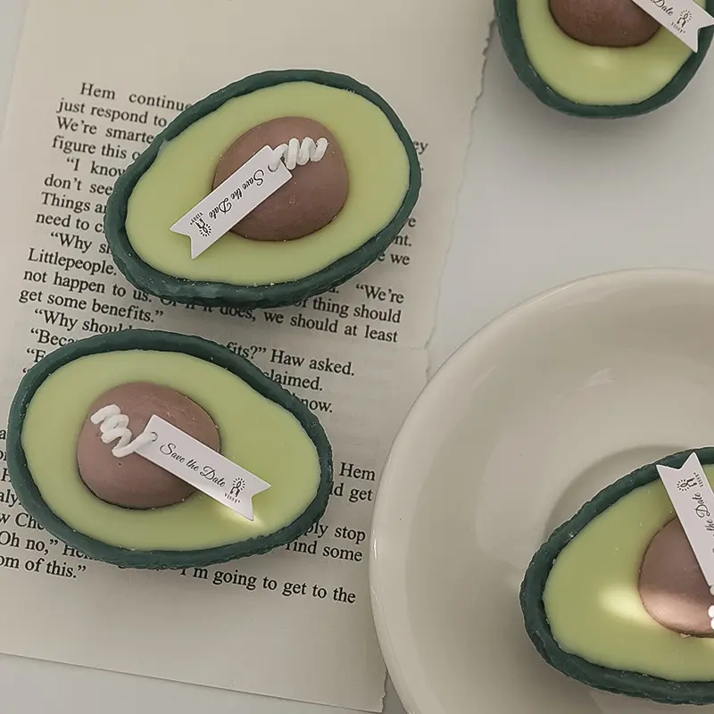 Bougies Mignonnes Avocat Aromathérapie  Faites à la Main