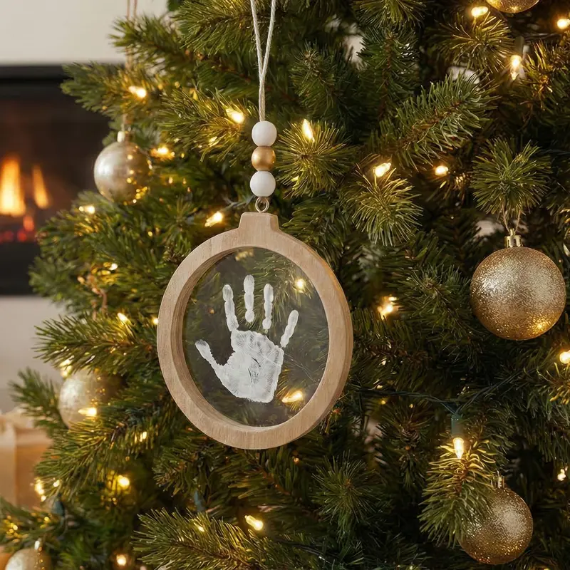 Boule de Noël empreinte bébé – Transparente
