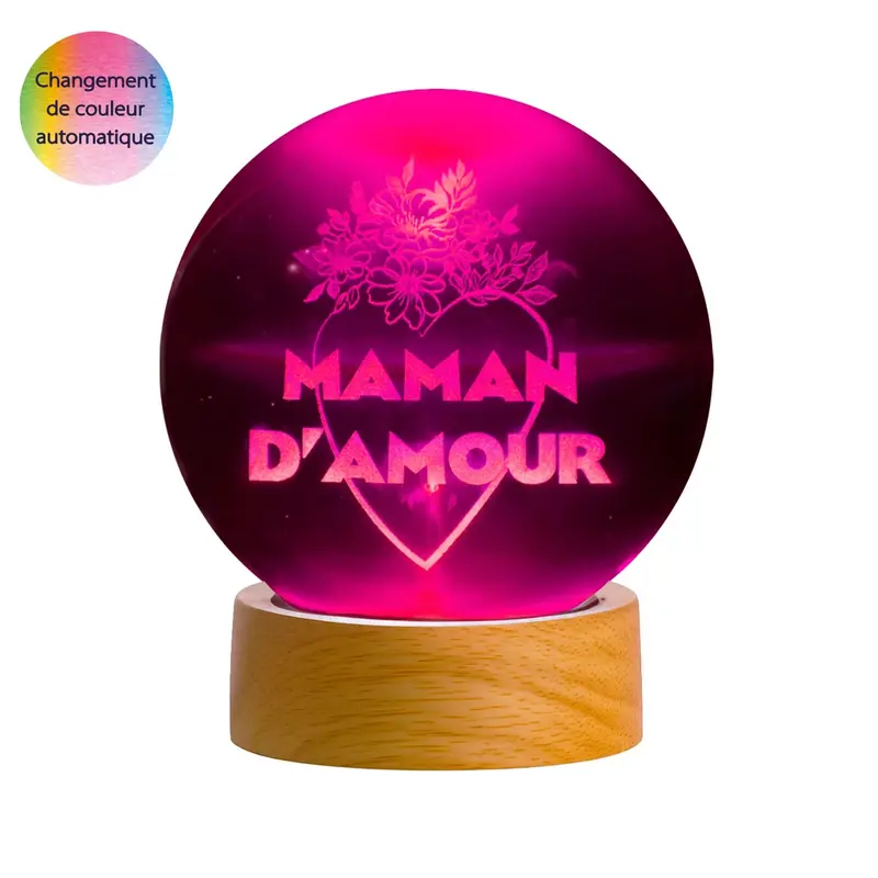 Boule lumineuse LED Maman d’Amour - Petits Messages