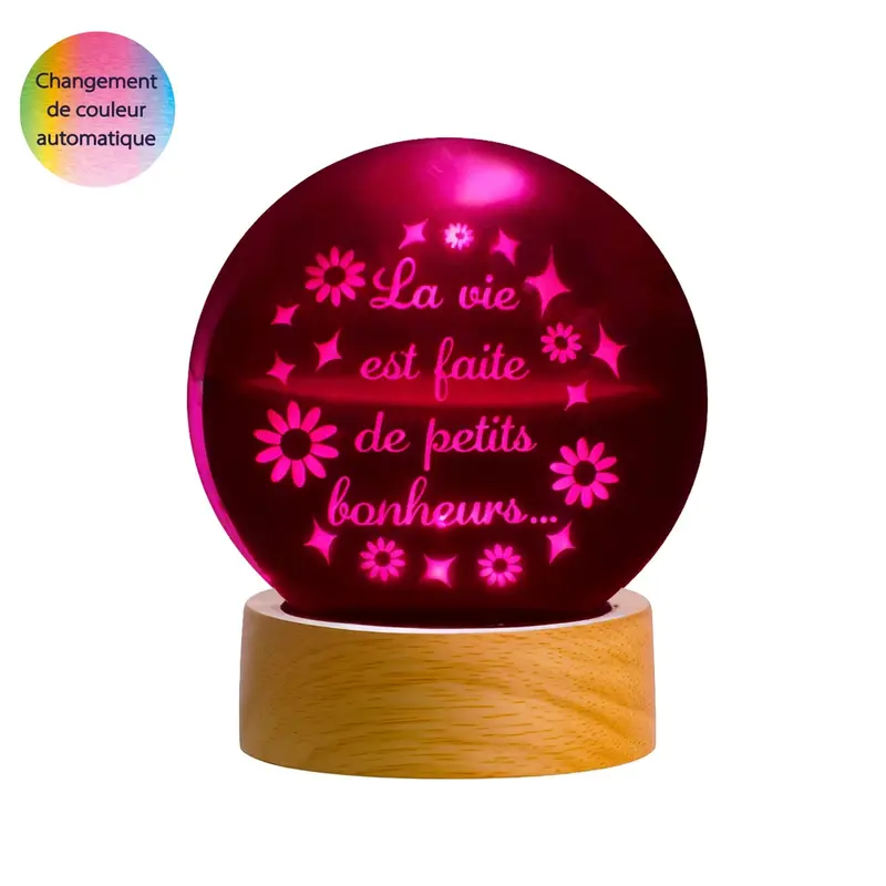Boule lumineuse LED Petits Bonheurs - Petits Messages