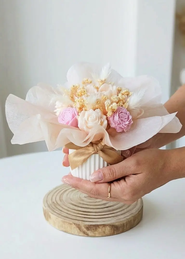 Bouquet de fondants et bougie parfumés – parfum de Grasse