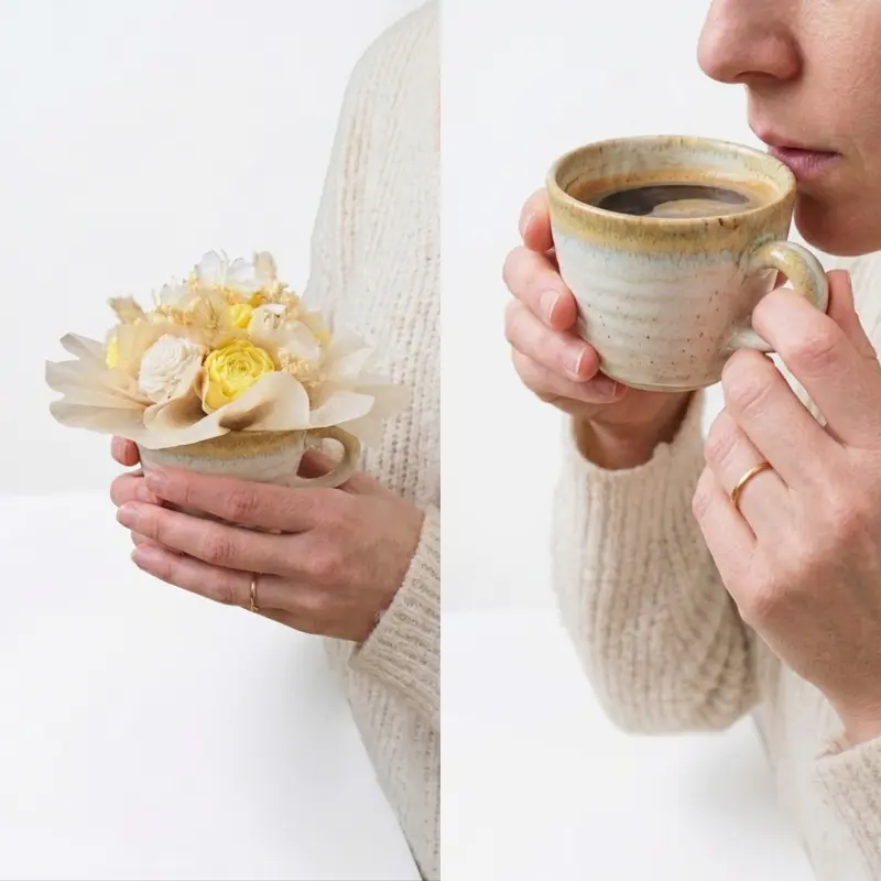 Bouquet de fondants parfumés dans un mug en grès – parfum de Grasse